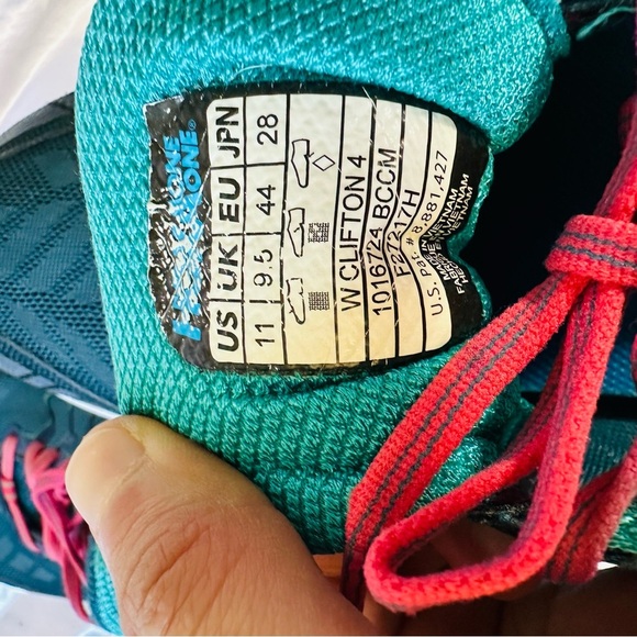 Hoka One One Clifton 4 Women's SZ 11 Running Shoes 1016724 Blue Coral Ceramic - Picture 10 of 10